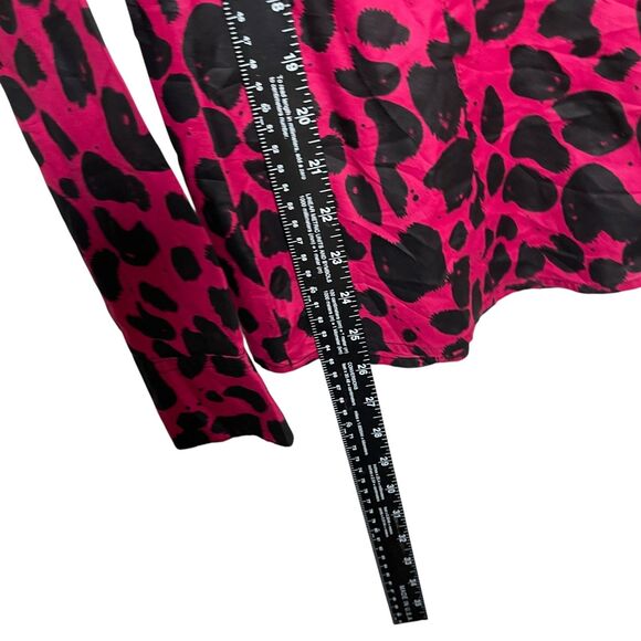 Michael Kors Blouse Women's 10 Pink Printed Button Up Preppy Long Sleeve Top - Picture 6 of 9